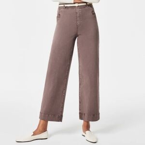 SPANX Stretch Twill Cropped Pants Size Medium Smoke